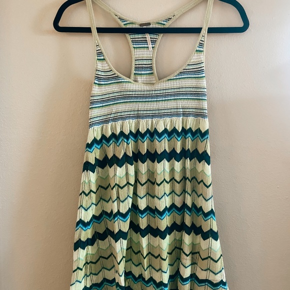 Free People Green Blue Knit & Ribbed Tank Tunic - Picture 1 of 6